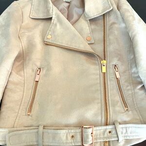Lauren Conrad Runway faux suede moto jacket.